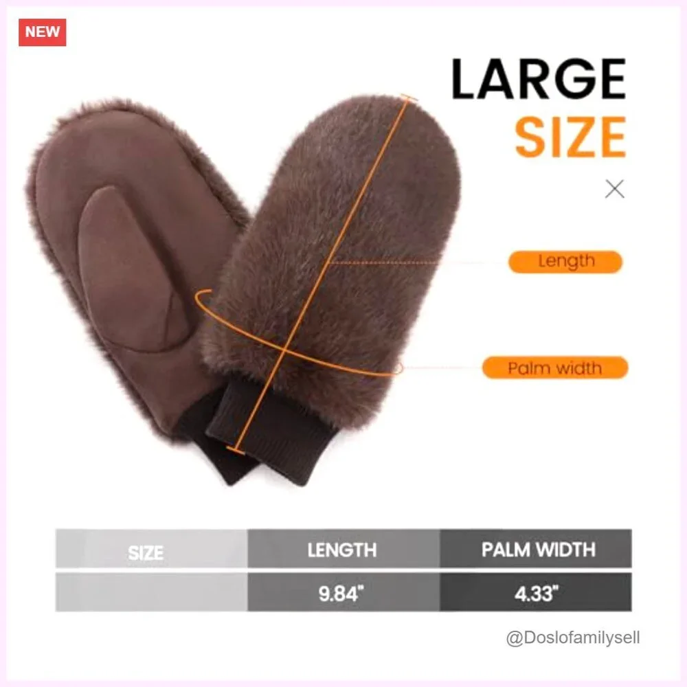 Winter Touchscreen Gloves with Fur Cuff, Warm Driving Texting Gloves